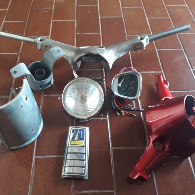 sepaket Seperangkat set batok kepala stang honda c70 komplit