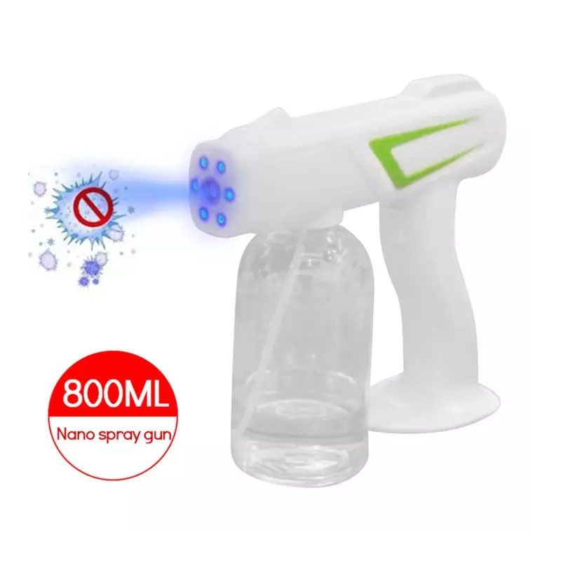 Nano Spray Gun 800ml - Disinfectant Spray Gun Portable Wireless - Alat Semprot Tembak Disinfektan - Fogging Machine Disinfection UV Blue Light