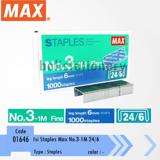 

Best Produk] Isi Staples Max Besar 24/6 No.3-1M