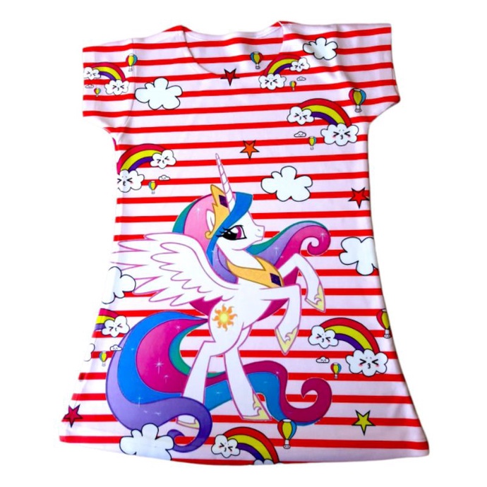 DRESS LITTLE PONY ANAK DRESS PRINTING SCUBA ANAK DRESS ANAK