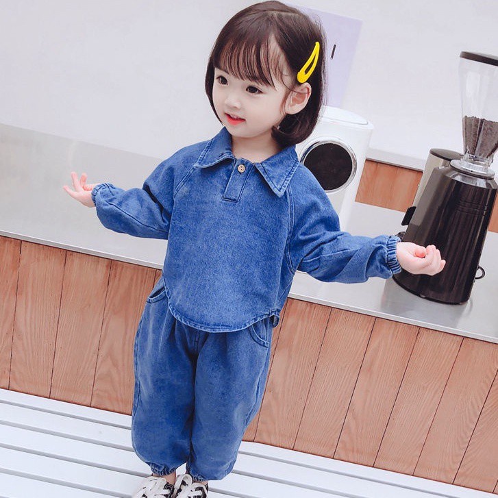 CHUBBI 63 Setelan Anak 2in1 Set Baju+Celana JEANS Panjang SESAME