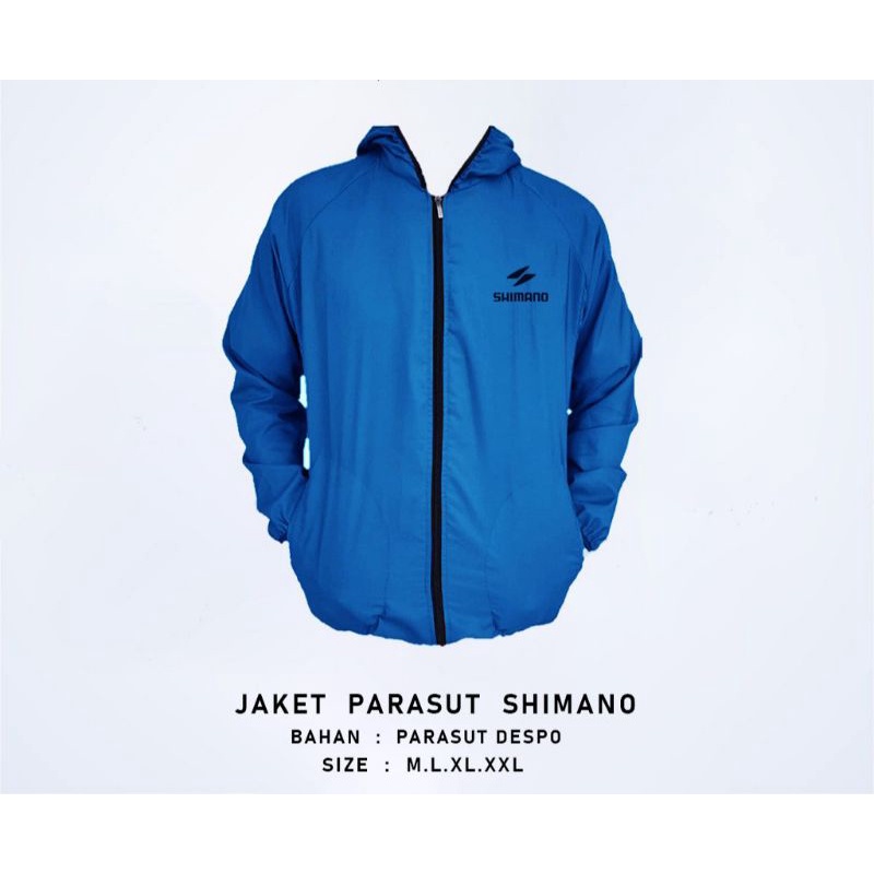 jaket pria wanita parasut shimano sauna lari bersepeda pria dan wanita-Biru