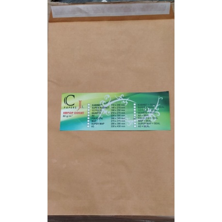 

Amplop coklat Folio 10lembar