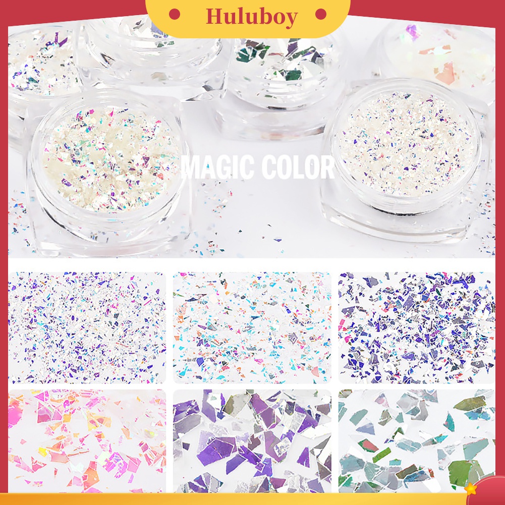 Huluboy Huluboy♡ Glitter Cellophane Asimetris Untuk Dekorasi Nail Art DIY