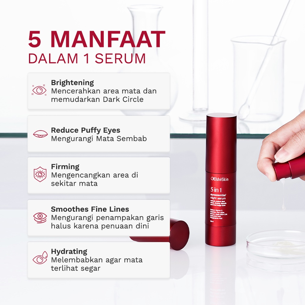 5 in 1 ElsheSkin Eyessential Night Serum - 18ml Retinol (7 Hari Cerahkan Mata Panda) - Eye Serum Kerutan-2