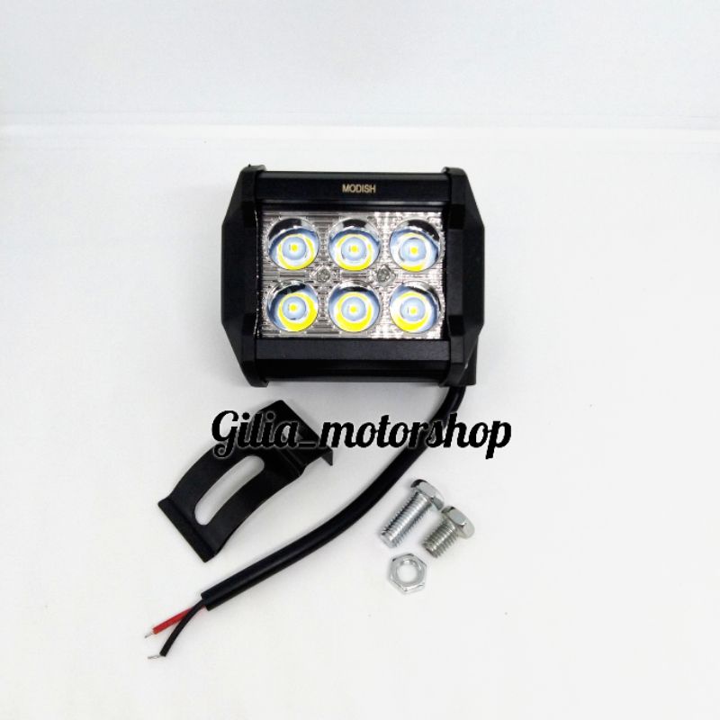 Lampu tembak Led 6 Mata Kotak Mini/Besar LED 18 Watt lampu sorot mini/Besar 6 Led 18watt nyala putih