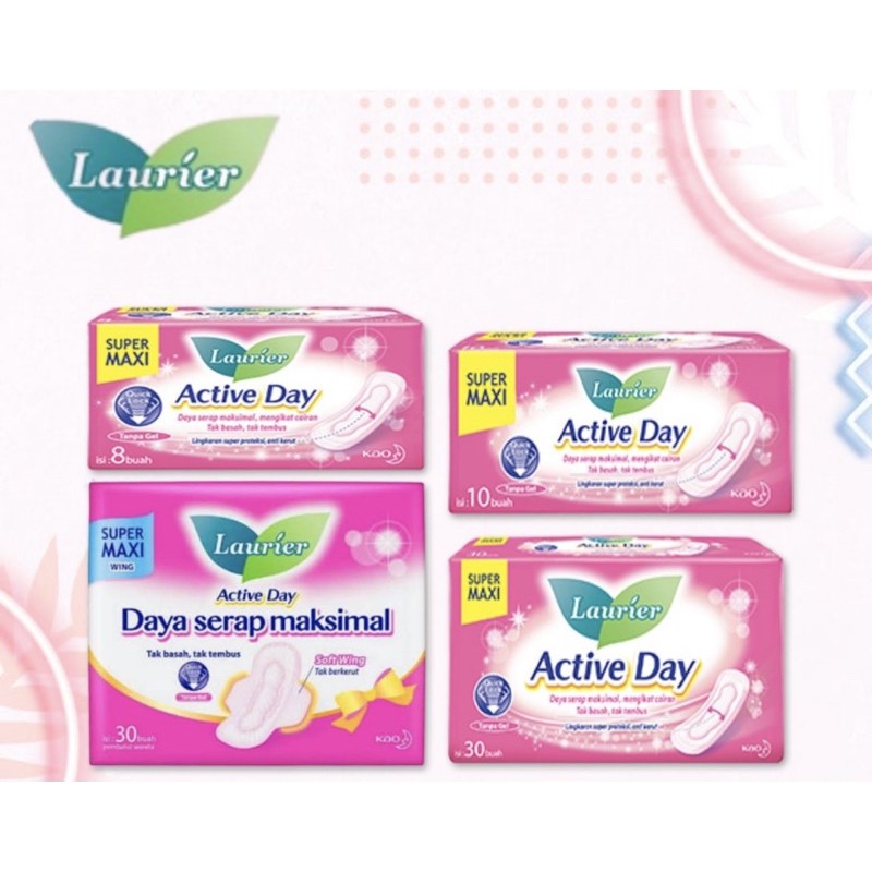 Laurier Active Day Super Maxi | Laurier Active Day X-tra Maxi (Semua Ukuran)