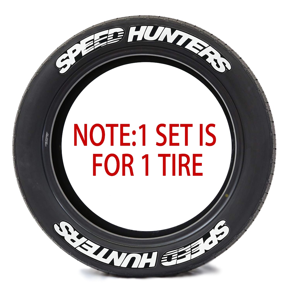 1 Set SPEED HUNTERS Tire Letter Sticker Car Motorcycle Tire Modified Personalized Fashion Hot Can Decorate 1 Wheel