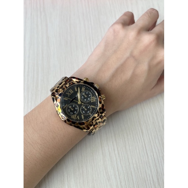 Jam Tangan Wanita tali Rantai motif leopard