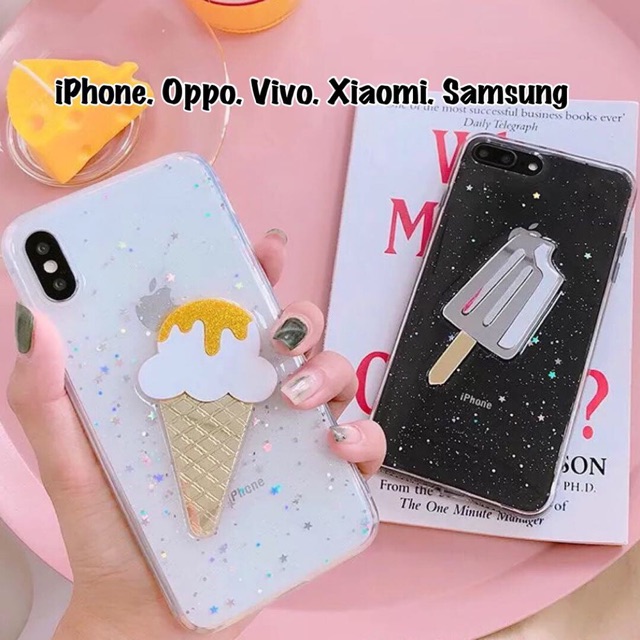 Ice Cream Case iPhone Oppo Vivo Xiaomi Samsung m20 F5 F7 F9 f11 a1 A2 redmi 5 6 + 4a 5a 6a S2 8 lite