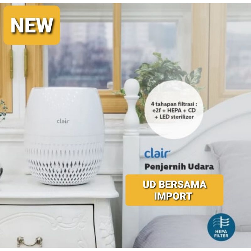 air purifier CLAIR H penyaring udara 4 TAHAPAN 99.8% FILTER HEPA KOREA