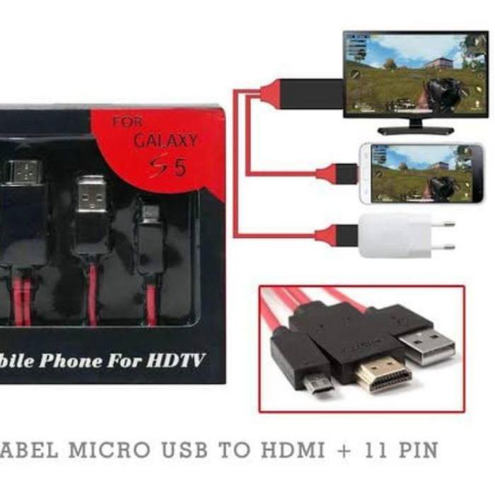 ۞ Kabel MHL converter micro Usb to HDMI HP ke TV dan Type C ke TV ←