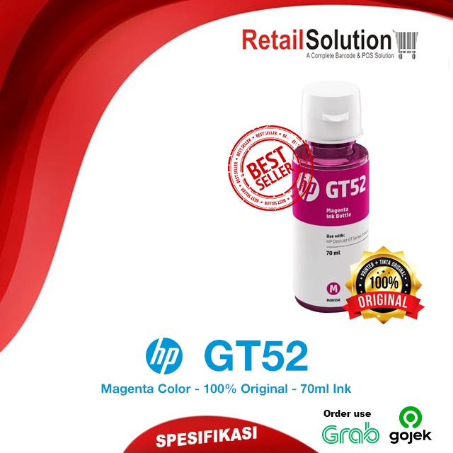 Tinta HP GT52 Magenta Original 70ml - Tinta HP GT5810 315 415 515 615