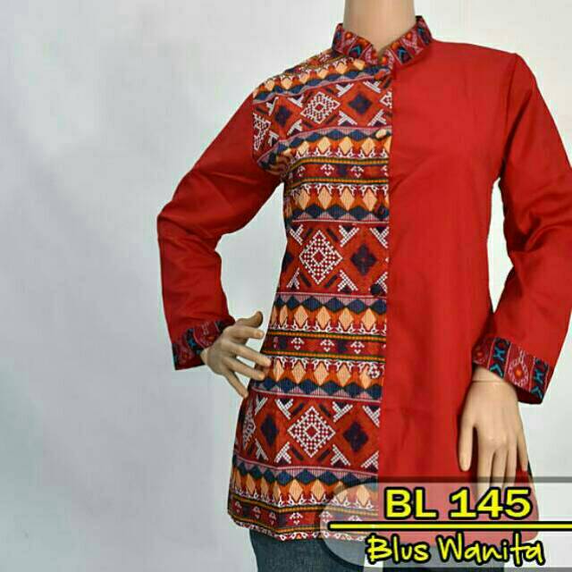 Baju atasan batik kombinasi