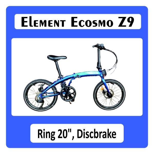 Sepeda Lipat Element Ecosmo Z9 Seli Rd Discbrake Shifter ALTUS 9 Speed Rem Cakram Hidrolis Tektro