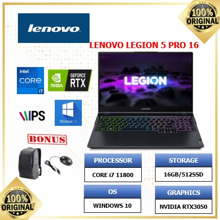 Laptop Lenovo Legion Core i7 Gen 11 Keluaran Terbaru
