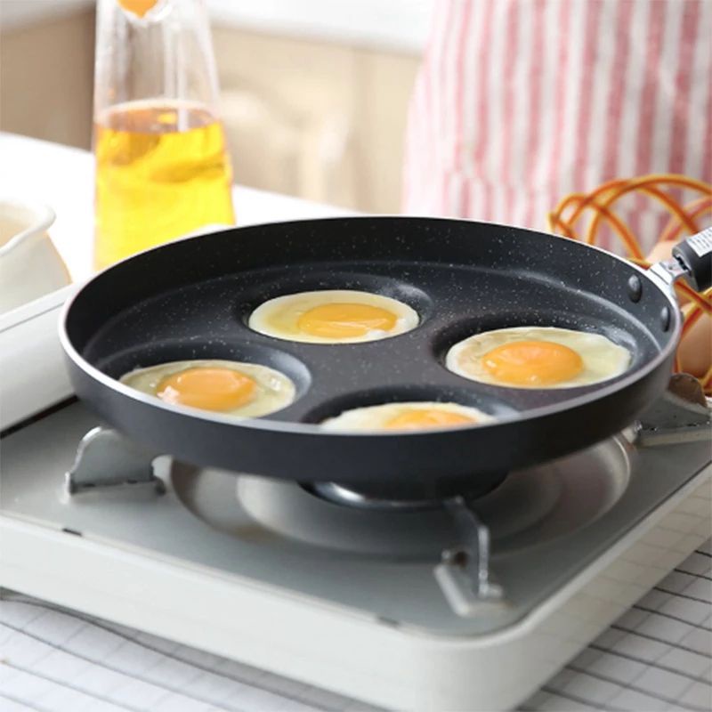 Penggorengan Wajan Panci Teflon Cetakan Takoyaki Telur Omelet Anti Lengket Egg Fyring Pan Non-stick 4 Holes