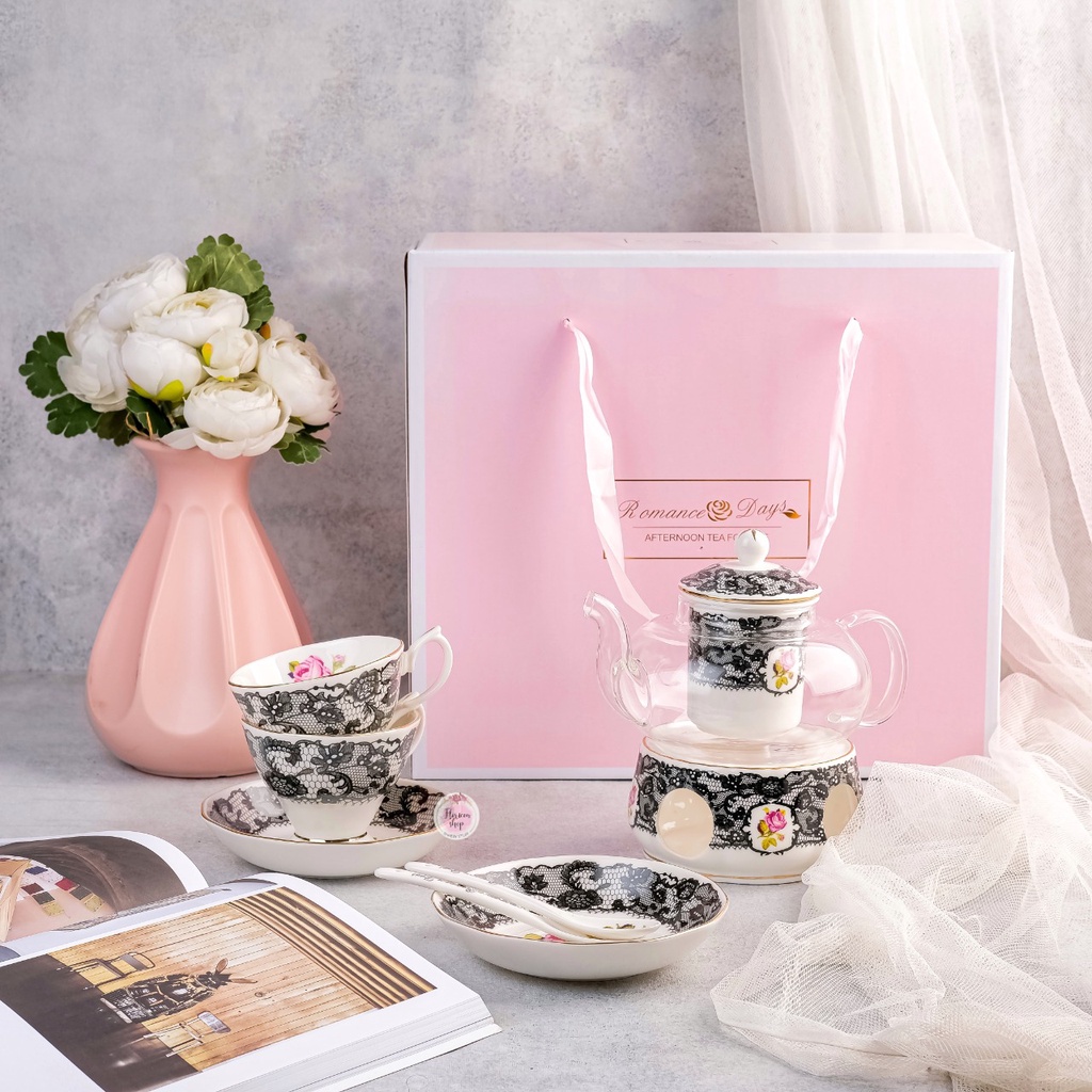 FLORICEA TEA SET CANGKIR AESTHETIC SHABBY LACE