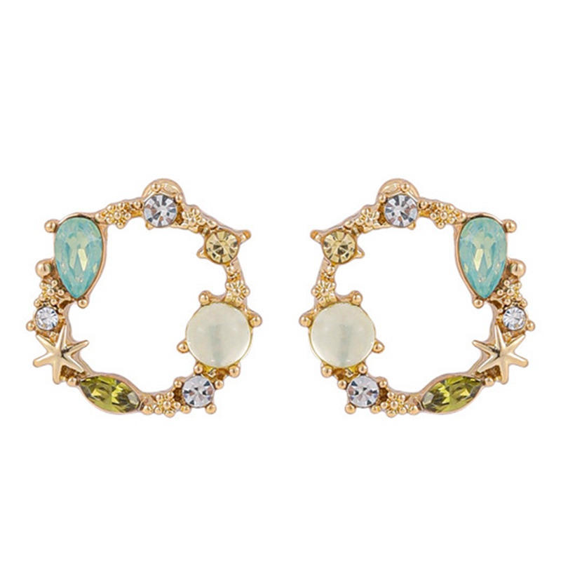 Fancyqube Anting 925 Silver Needle Bentuk Lingkaran Kecil Aksen Berlian Gaya Eropa 18k