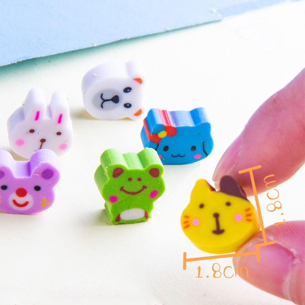 Nanas 50pcs Eraser Novelty Animal Natal Kartun Koreksi Perlengkapan