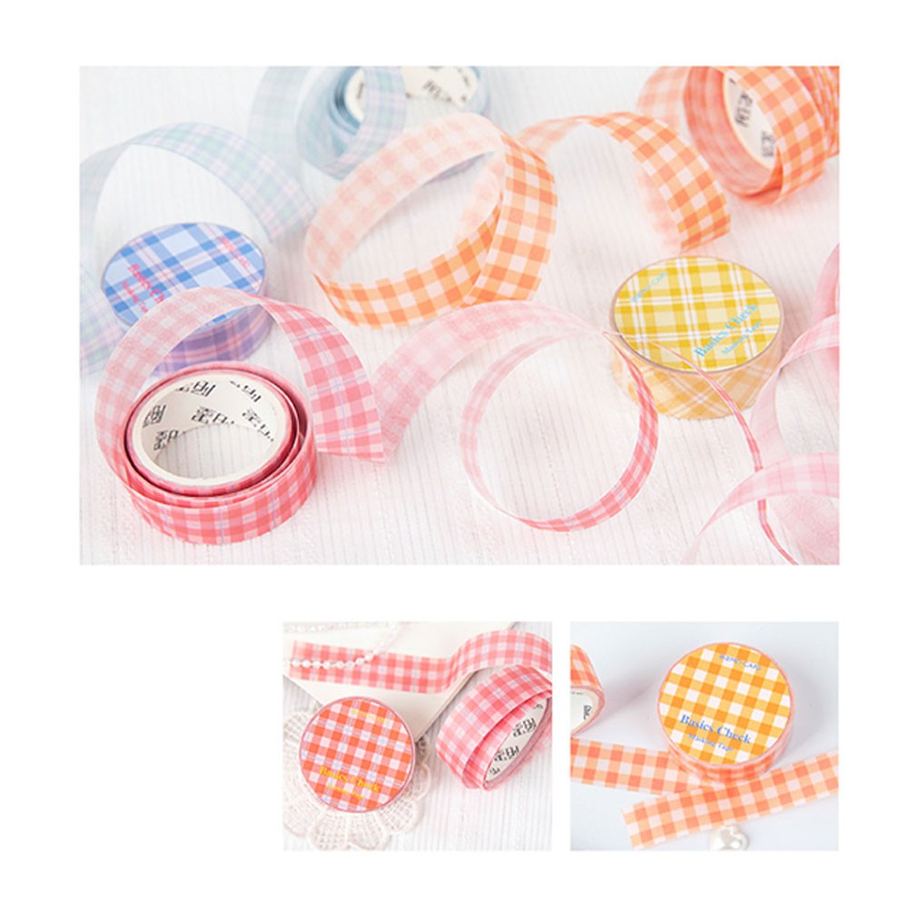 15mm Paper Tape Vintage Grid Journal Washi Tape Adhesive Tape Diy Scrapbooking Sticker Label Masking Tapes