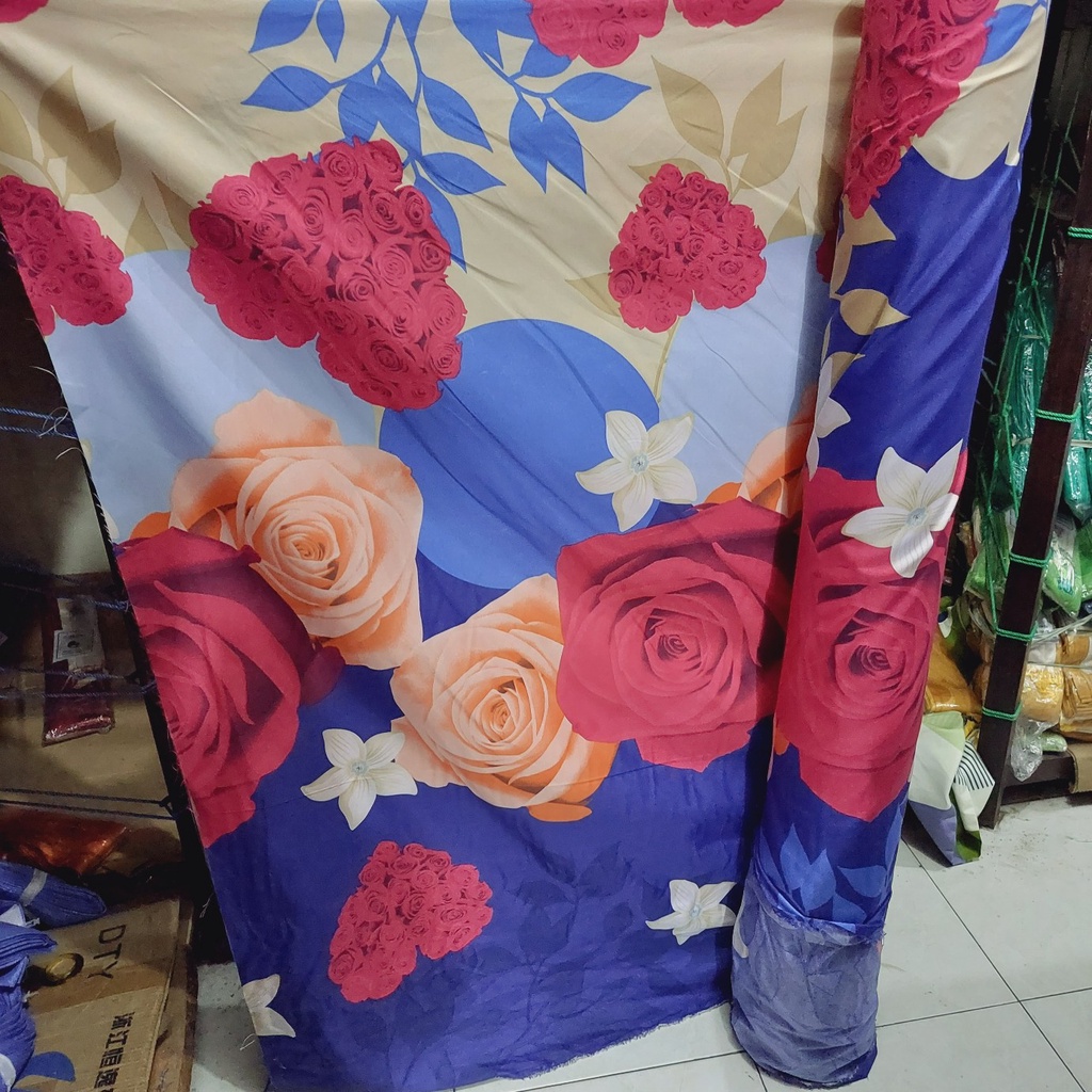 Bahan Kain Sprei Meteran Katun Microtex Disperse Motif Bunga