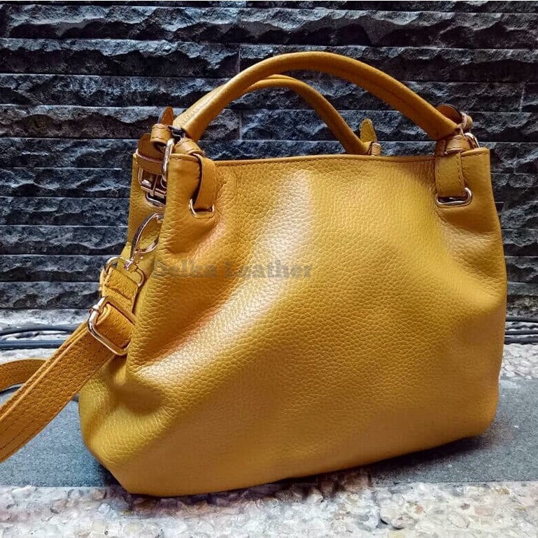 Tas Kulit Asli DL405 Wanita/ Tas Papirut Asli Kulit Sapi Garut/ Tas Selempang Bahan Kulit Sapi Asli 