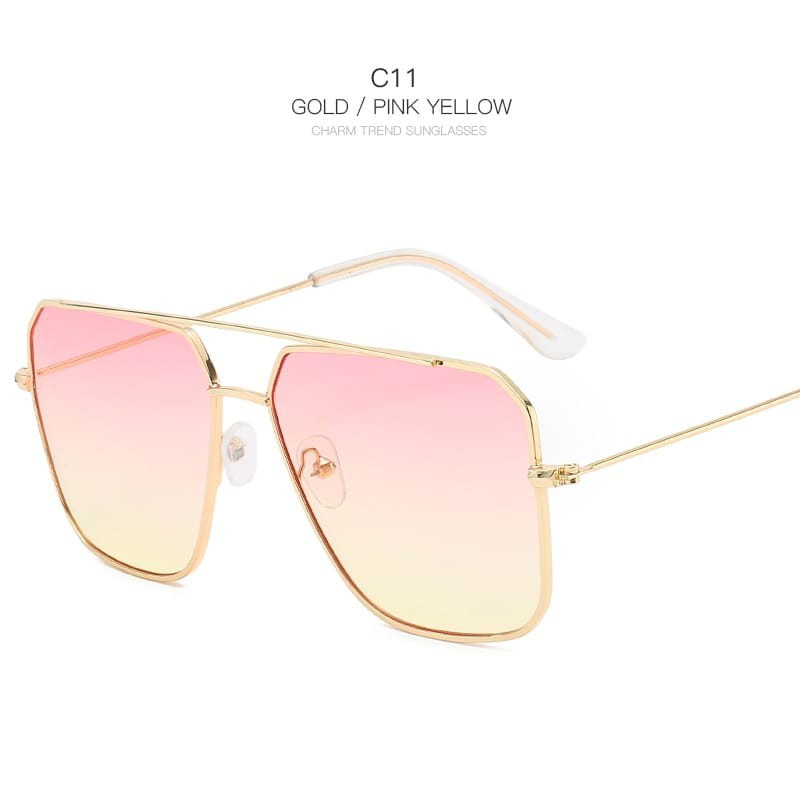 Kacamata Wanita/Pria Premium Fashion Kotak Metal Korean UV Sunglasses ACC FASHION MURAH