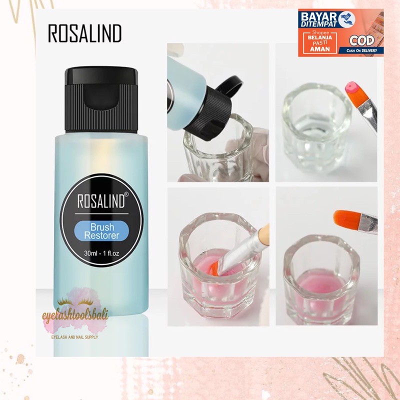 ROSALIND BRUSH CLEANSER RESTORER 30 ML NAIL ART GEL POLISH