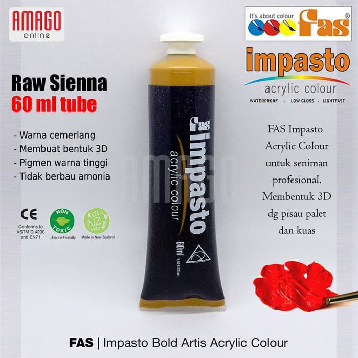 FAS - IMPASTO ACRYLIC PROFESSIONAL PAINT - 60 ml - RAW SIENNA