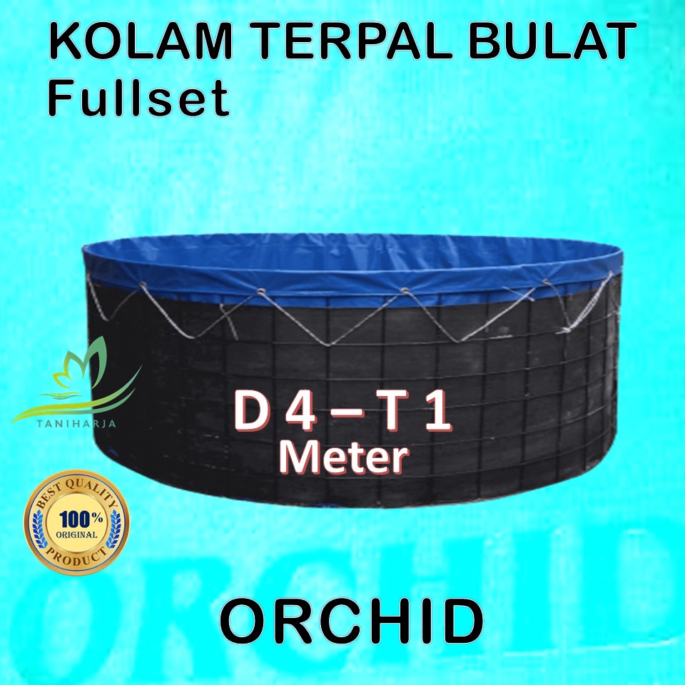 Kolam Terpal Bulat Fullset Diameter 4 Tinggi 1 Meter