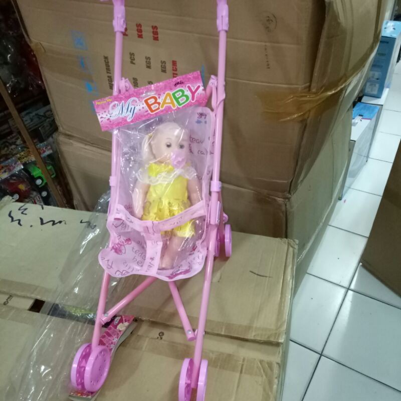 Mainan anak stroller / Dorongan boneka bayi (TANPA BONEKA)