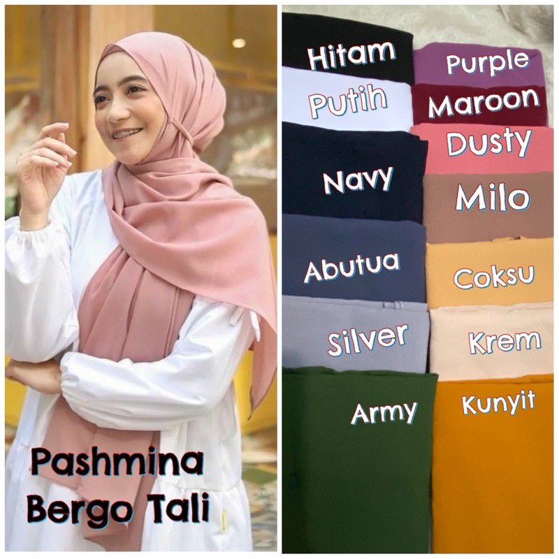 Pashmina Tali Maryam Pashmina Ceruty Babydoll Hijab Pashmina Ceruty