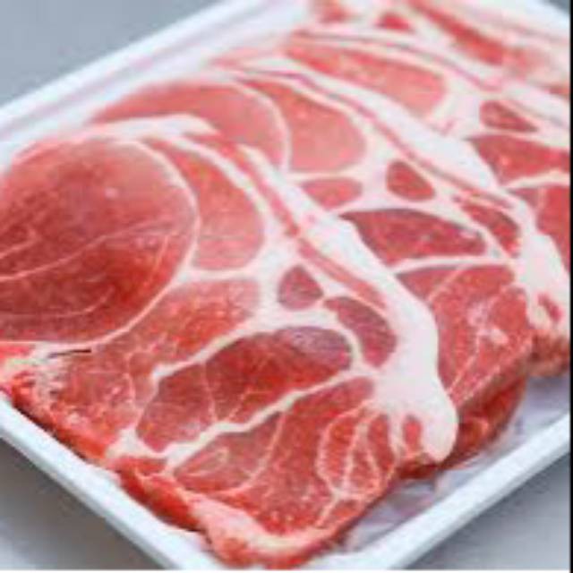 

Slice Pork Shoulder / Kapsim Babi Slice Fresh utk Shabu Shabu / Yakiniku / Korean BBQ / Steak