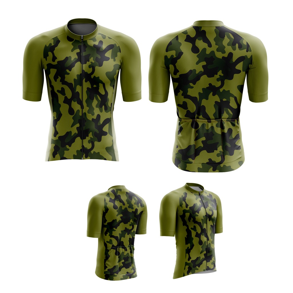 Kaos Baju Jersey jersy sepeda roadbike rb minitrek lipat seli  Pendek satuan team hijau loreng army