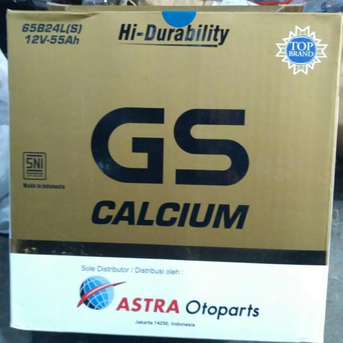 aki mobil battery GS astra type calcium 65B24LS 12v - 55ah