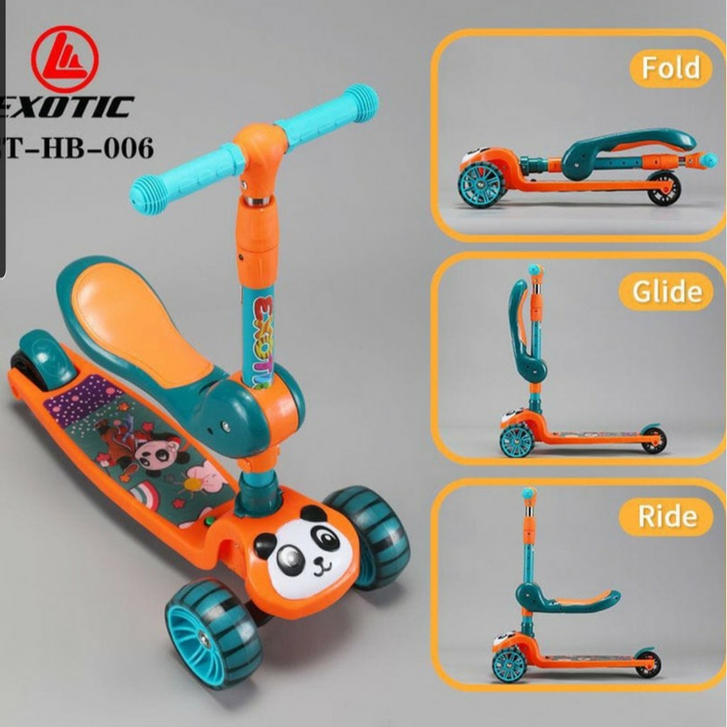 Skuter multifungsi scooter otoped 3 in 1 exotic HB 006 II pmb iora 05 fungsi duduk dan berdiri zarazustore