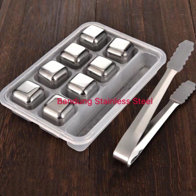 

8 pcs Ice Cube Stainless Steel sus 304 Food grade Es Kotak Stainles es batu stainless bss