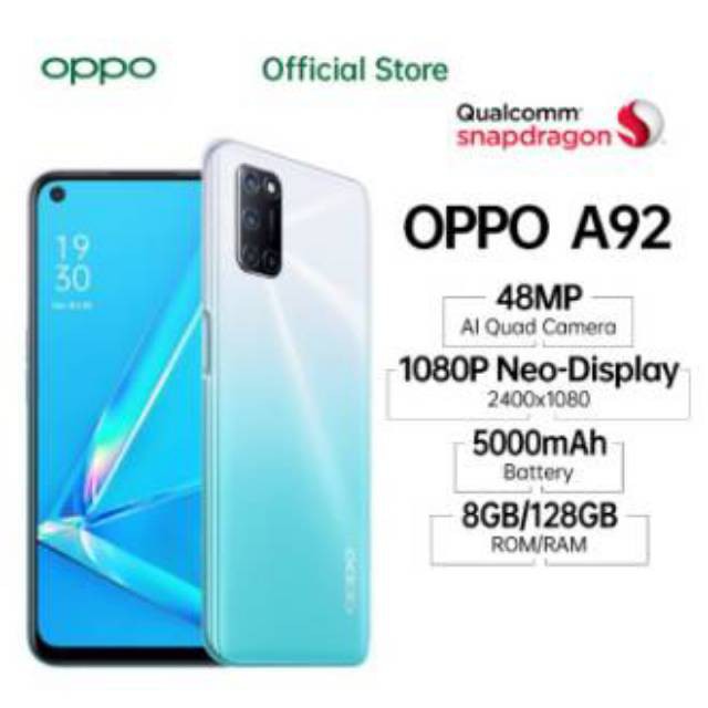 PROMO SPESIAL AKHIR TAHUN  SPESIAL HR INI CUCI GUDANG HP Oppo A92 Ram 8GB - memory internal 128GB