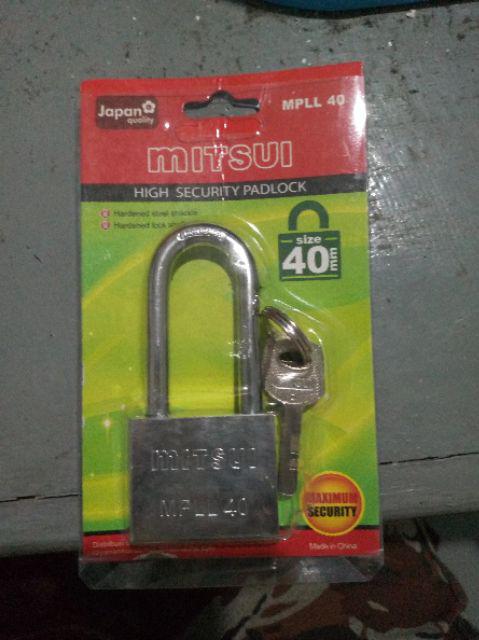 Gembok 40mm Leher Panjang Stainless