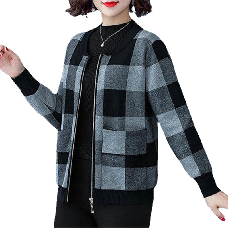 NEW Mantel Jaket Longgar Wanita Lengan Panjang Ritsleting Kotak Tops L-5XL