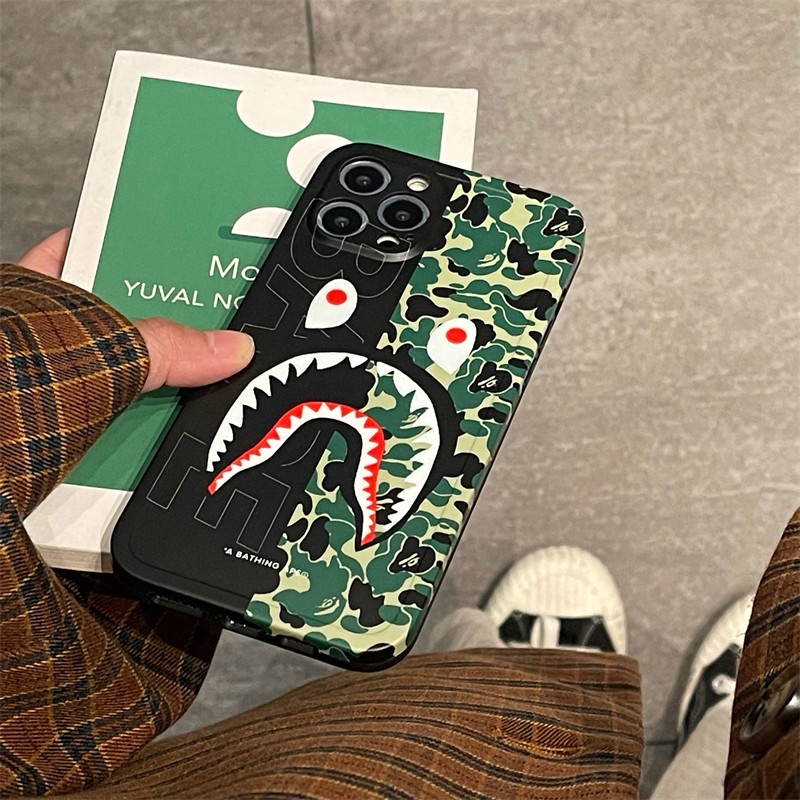 Bape Soft Case Motif Camo Untuk Iphone 13 12 11 Pro X Xs Max 7 8 Plus