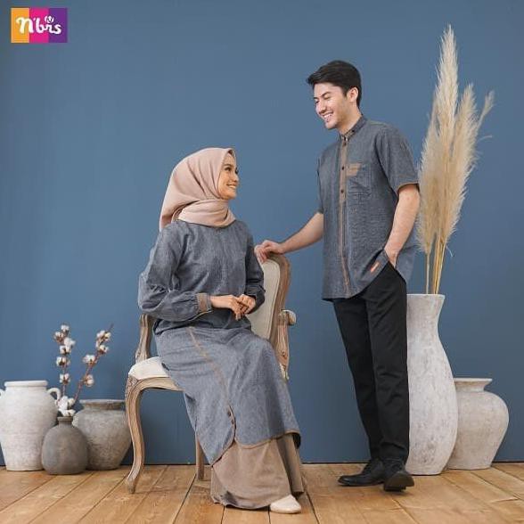 Baju Gamis Syari Terbaru 2020 Nibras Dress Wanita Muslim Busui Nba 51 - Shadow Brown, Xs