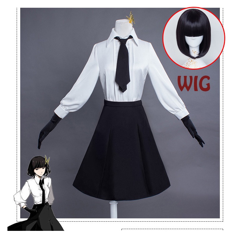 Anime Stray Dogs Cosplay costumes Akiko Yosano uniform Shirt / Skirt / tie / wig / glove / stocking