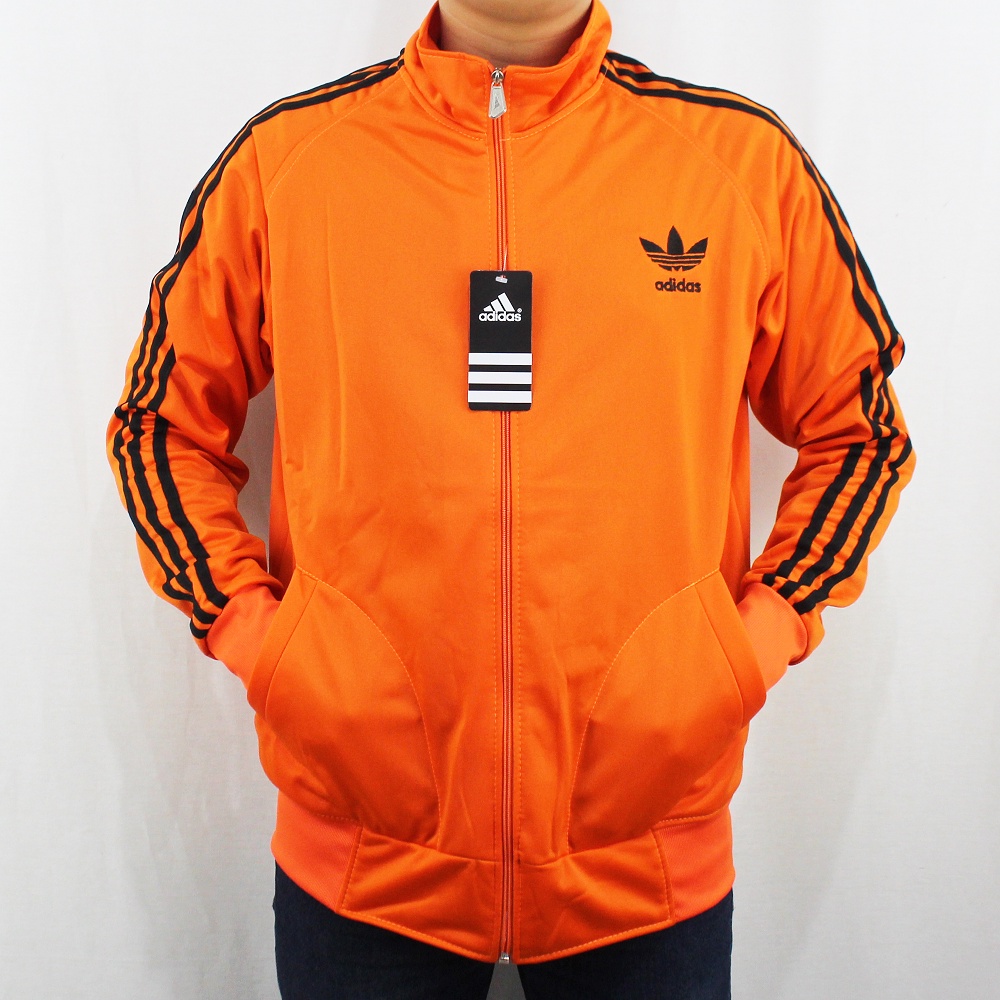 JAKET ADIDAS FIREBIRD ORANGE LIST HITAM M L XL - JAKET OLAH RAGA - SWEATER PRIA - TRAINING PRIA