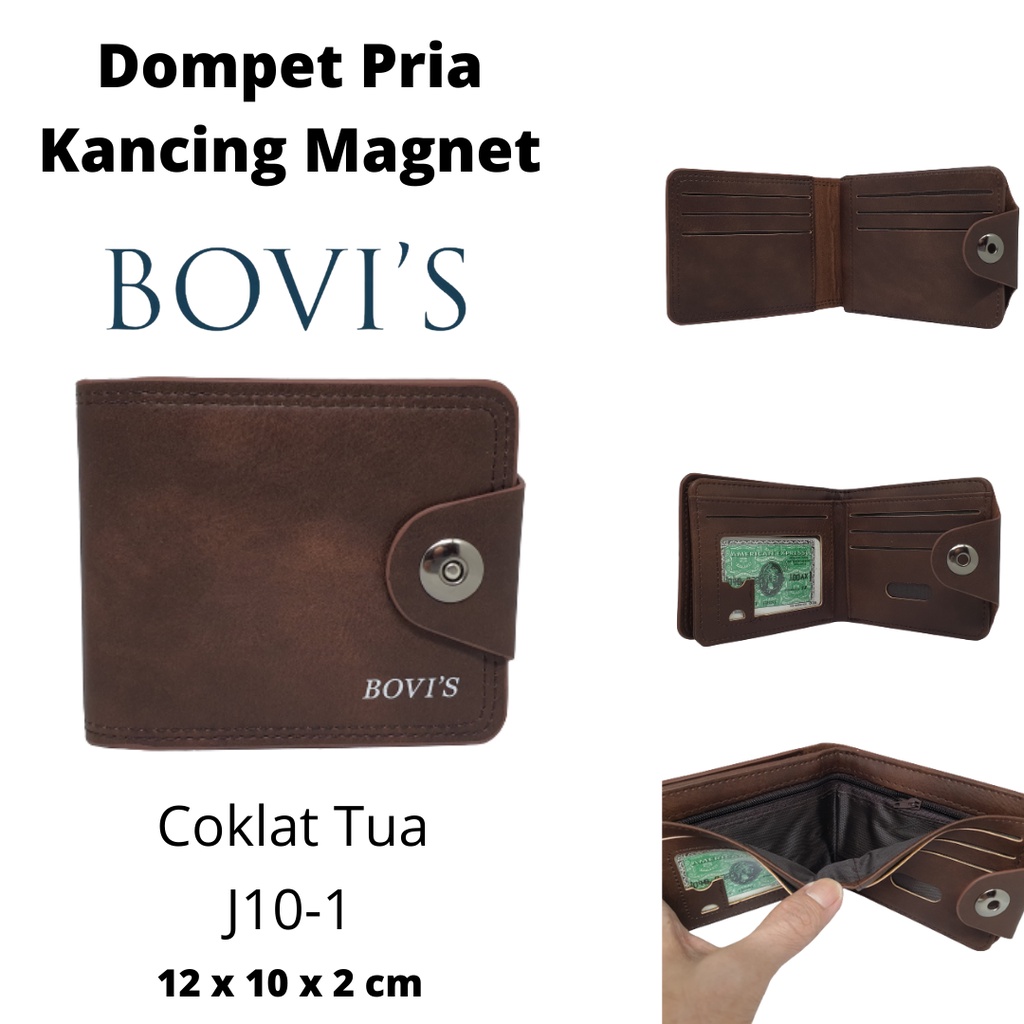 Dompet Pria Import Original Bovis Model Kancing Magnet Bahan Premium Distro Berkualitas Harga Terjangkau Tipe Keren Anak Muda