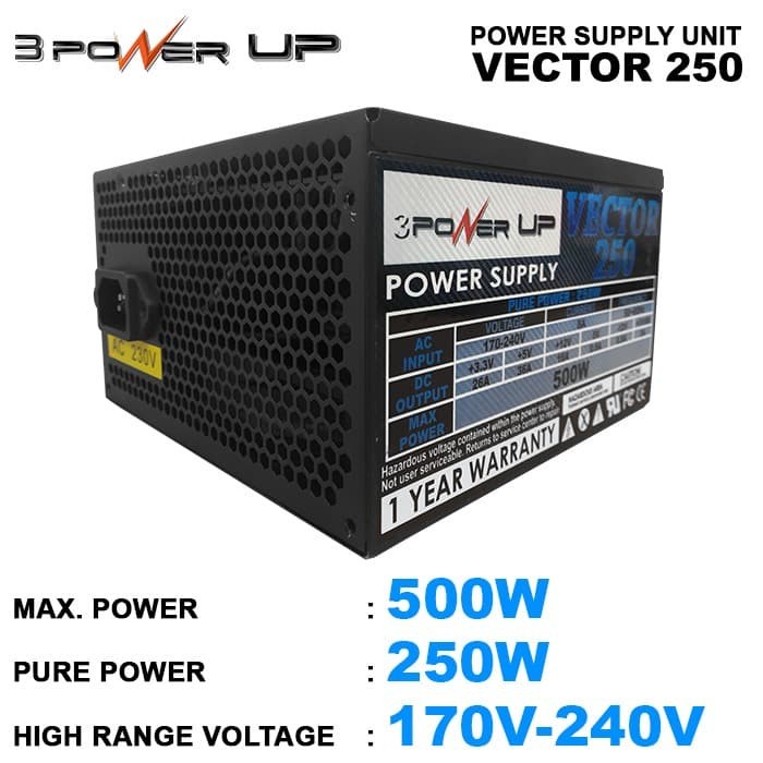 Power Supply 500w PowerUp Vector 250