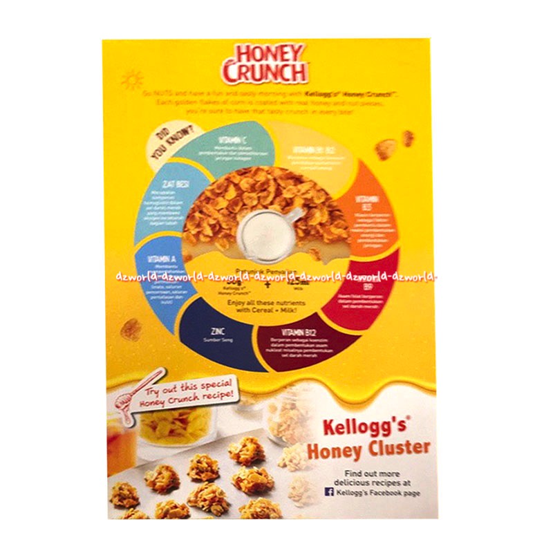 Kellogg's Honey 360gr Crunch Corn Flakes With Real Honey Nuts Sereal Rasa Madu Sereal Kriuk Cereal Crunchy Kelloggs Kelogs Kellogs