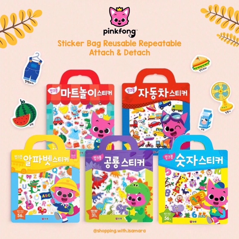 

Pinkfong Baby Shark Sticker / stiker tas ori korea