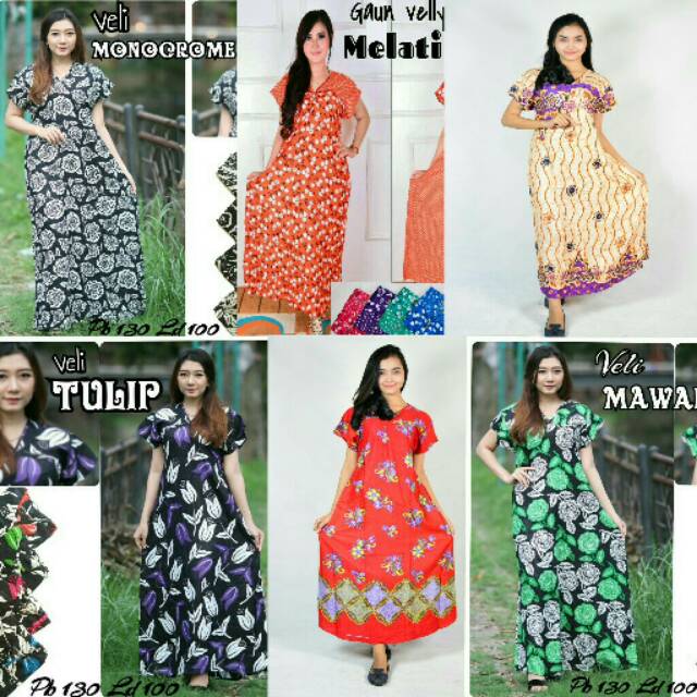 Daster Wanita Veli Panjang Kekinian Bahan Rayon Ld 100